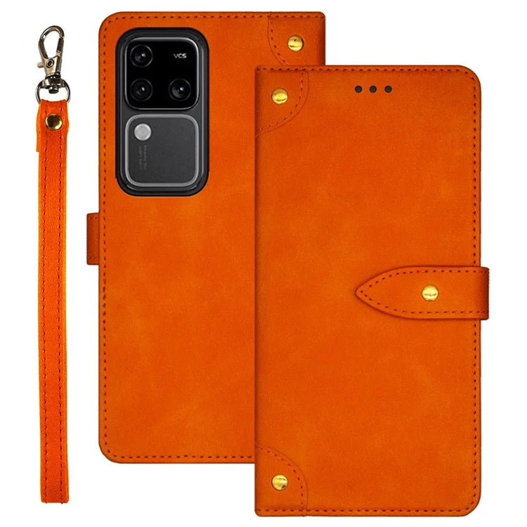 IDEWEI For vivo V30 Pro 5G Case Anti-Scratch PU Leather Card Slots Cell Phone Cover