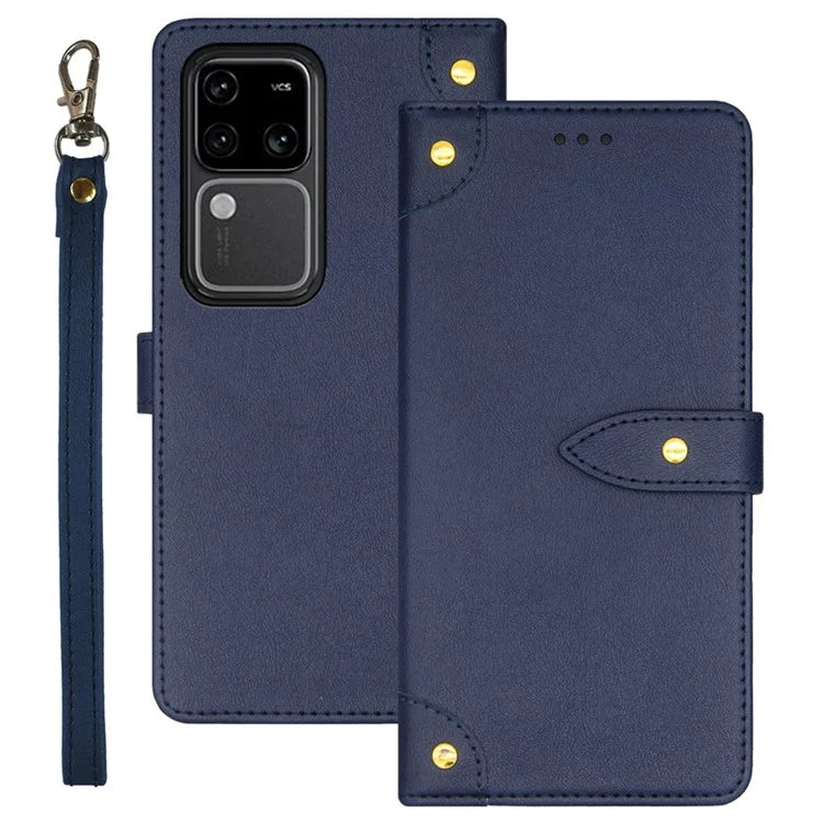 IDEWEI For vivo V30 Pro 5G Case Anti-Scratch PU Leather Card Slots Cell Phone Cover