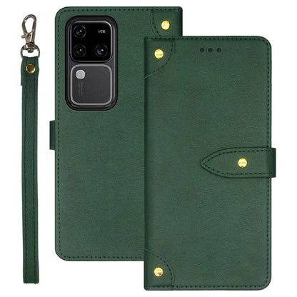 IDEWEI For vivo V30 Pro 5G Case Anti-Scratch PU Leather Card Slots Cell Phone Cover