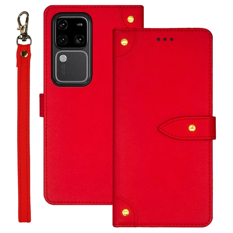 IDEWEI For vivo V30 Pro 5G Case Anti-Scratch PU Leather Card Slots Cell Phone Cover