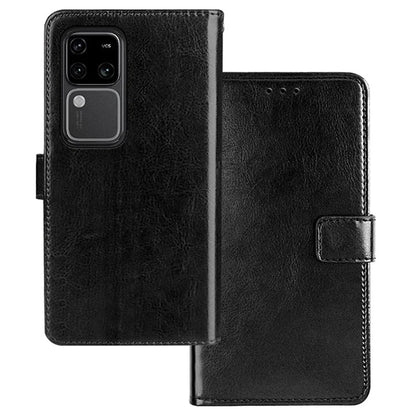 IDEWEI For vivo V30 Pro 5G Case Leather Crazy Horse Texture Phone Cover with Photo Card Slots