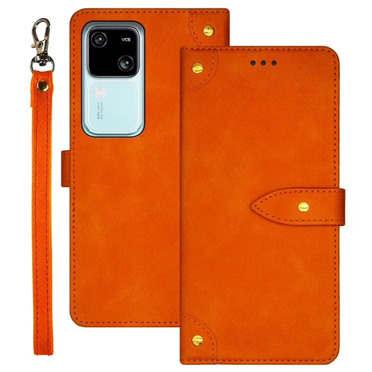 IDEWEI For vivo V30 5G Anti-Scratch PU Leather Phone Case Card Slots Cell Phone Cover