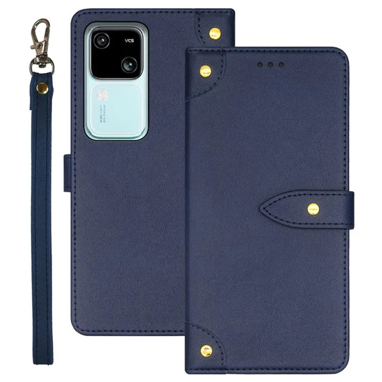 IDEWEI For vivo V30 5G Anti-Scratch PU Leather Phone Case Card Slots Cell Phone Cover