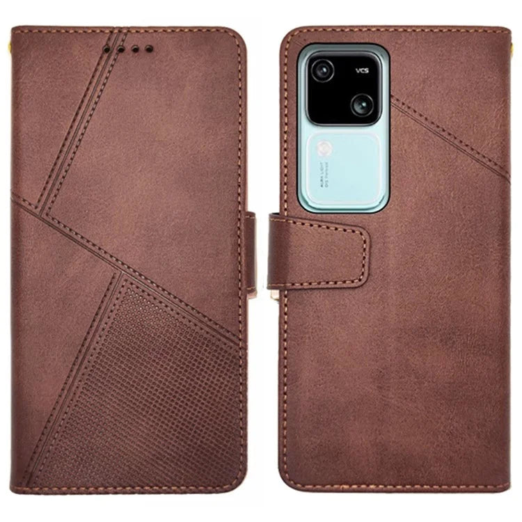 IDEWEI For vivo V30 5G PU Leather Case Card Slots Wallet Calf Texture Phone Cover