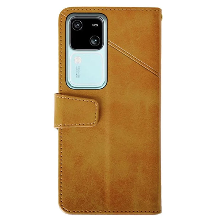 IDEWEI For vivo V30 5G PU Leather Case Card Slots Wallet Calf Texture Phone Cover