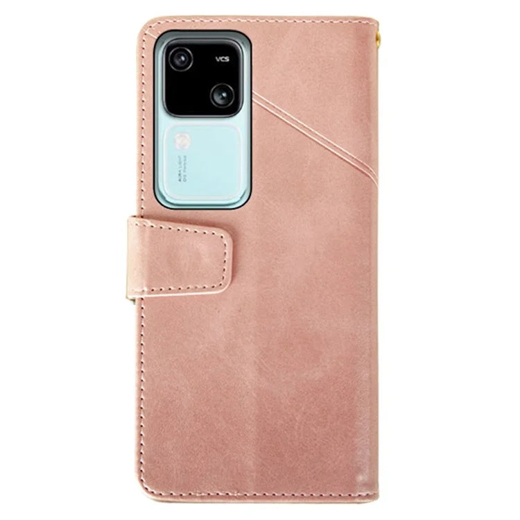 IDEWEI For vivo V30 5G PU Leather Case Card Slots Wallet Calf Texture Phone Cover