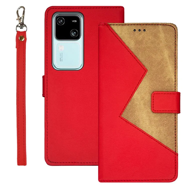 IDEWEI For vivo V30 5G Leather Case with 3 Card Slots Stand Phone Cover