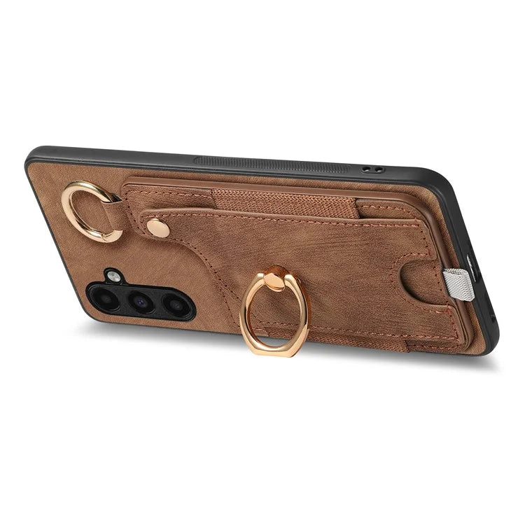 For Samsung Galaxy A24 4G (162.1 X 77.6 X 8.3mm) Cell Phone Case Leather Card Holder Phone Protector
