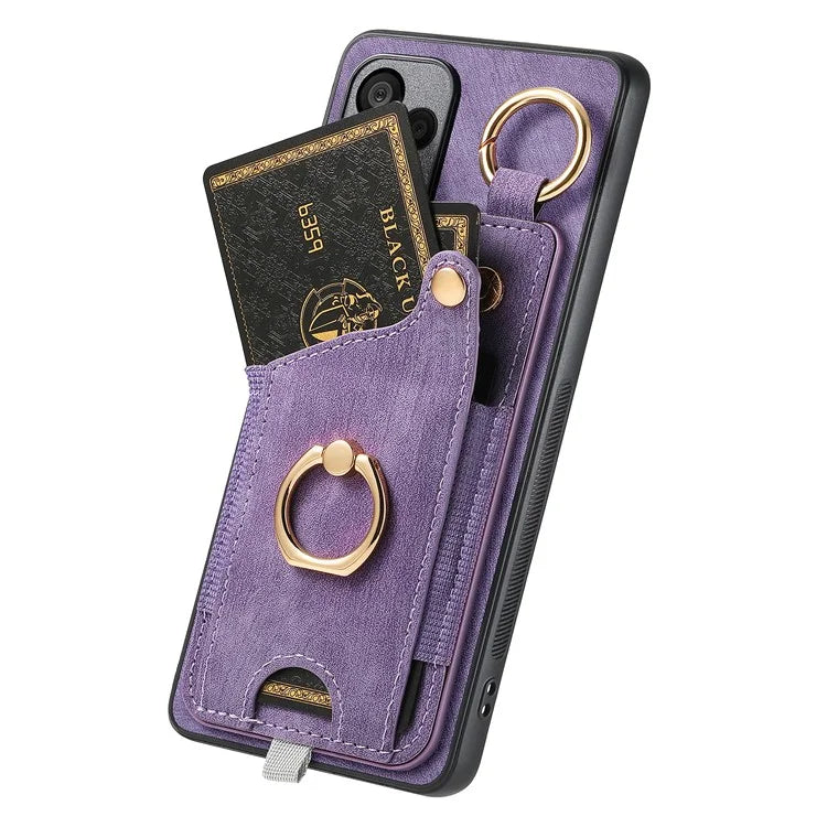 For Samsung Galaxy A24 4G (162.1 X 77.6 X 8.3mm) Cell Phone Case Leather Card Holder Phone Protector