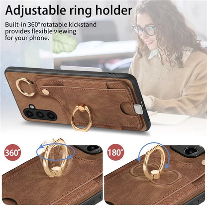 For Samsung Galaxy A05s 4G Kickstand Case Card Holder TPU Phone Cover
