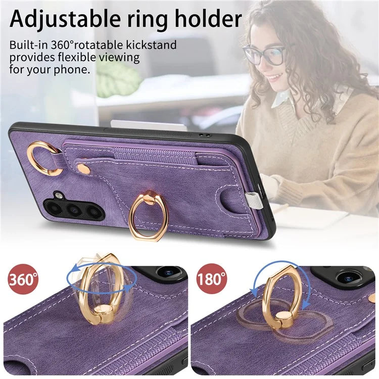 For Samsung Galaxy A05s 4G Kickstand Case Card Holder TPU Phone Cover