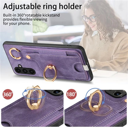 For Samsung Galaxy A05s 4G Kickstand Case Card Holder TPU Phone Cover