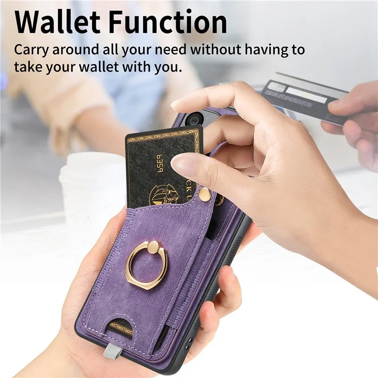 For Samsung Galaxy A05s 4G Kickstand Case Card Holder TPU Phone Cover