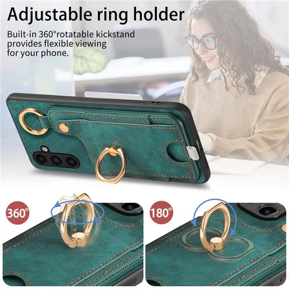 For Samsung Galaxy A05s 4G Kickstand Case Card Holder TPU Phone Cover