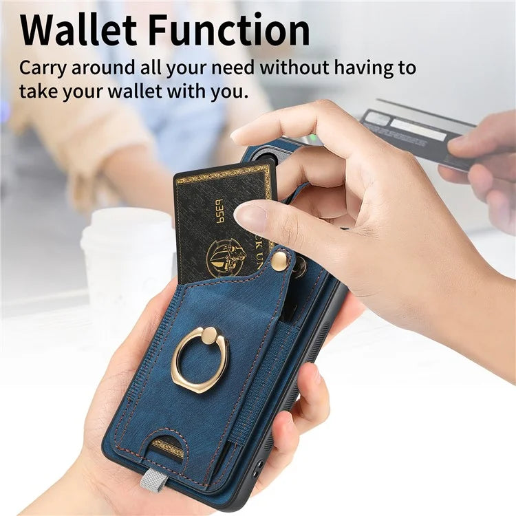 For Samsung Galaxy A05s 4G Kickstand Case Card Holder TPU Phone Cover