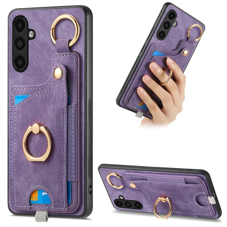 For Samsung Galaxy A25 5G (Global) (161.0 x 76.5 x 8.3mm) Phone Case Card Holder Leather Back Cover