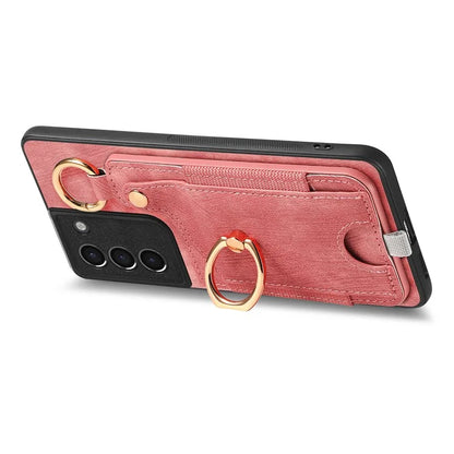 For Samsung Galaxy S21 5G / S21 4G Shockproof Case Card Slot TPU Phone Case with Kickstand