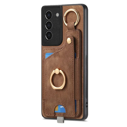 For Samsung Galaxy S21 5G / S21 4G Shockproof Case Card Slot TPU Phone Case with Kickstand