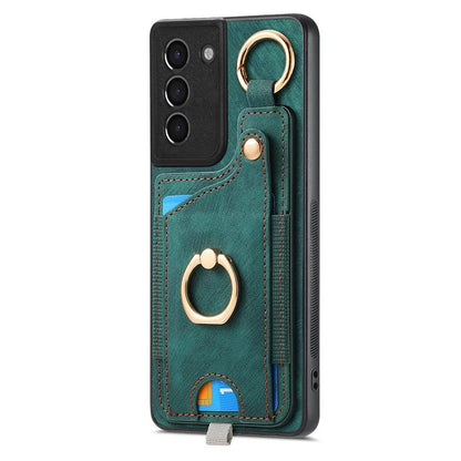 For Samsung Galaxy S21 5G / S21 4G Shockproof Case Card Slot TPU Phone Case with Kickstand
