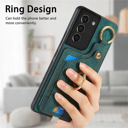 For Samsung Galaxy S21 5G / S21 4G Shockproof Case Card Slot TPU Phone Case with Kickstand