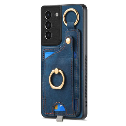 For Samsung Galaxy S21 5G / S21 4G Shockproof Case Card Slot TPU Phone Case with Kickstand