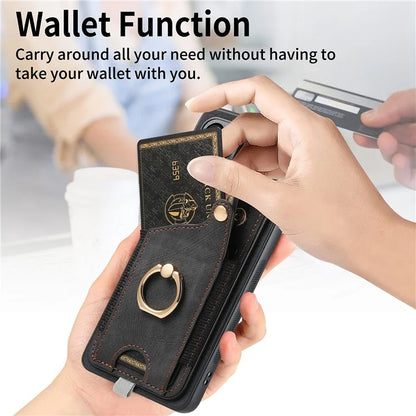 For Samsung Galaxy S21 5G / S21 4G Shockproof Case Card Slot TPU Phone Case with Kickstand