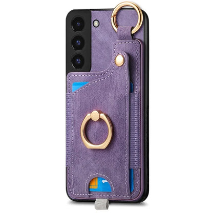 For Samsung Galaxy S22 5G Case Card Holder PU Leather+TPU Phone Shell