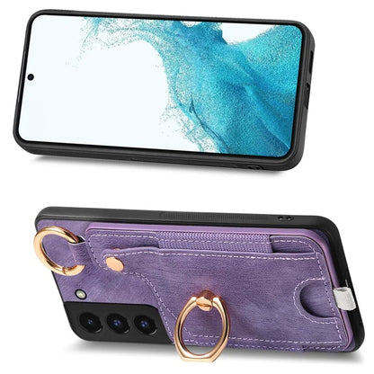 For Samsung Galaxy S22 5G Case Card Holder PU Leather+TPU Phone Shell