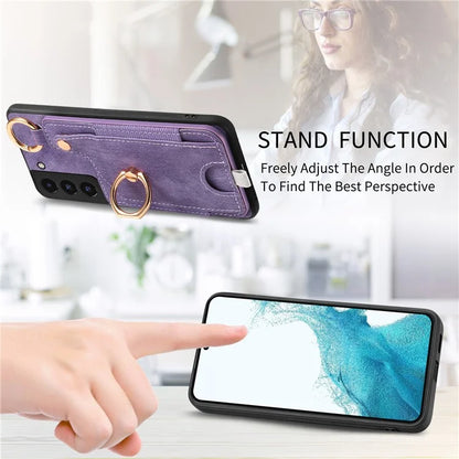 For Samsung Galaxy S22 5G Case Card Holder PU Leather+TPU Phone Shell
