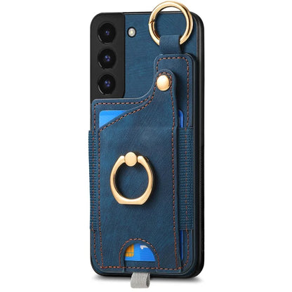 For Samsung Galaxy S22 5G Case Card Holder PU Leather+TPU Phone Shell