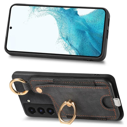 For Samsung Galaxy S22 5G Case Card Holder PU Leather+TPU Phone Shell