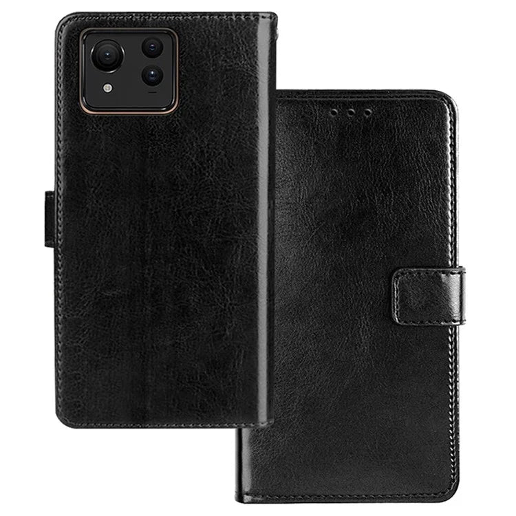 IDEWEI For Asus Zenfone 11 Ultra 5G Leather Case Photo Card Slots Crazy Horse Texture Phone Cover