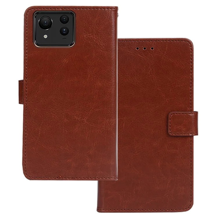 IDEWEI For Asus Zenfone 11 Ultra 5G Leather Case Photo Card Slots Crazy Horse Texture Phone Cover