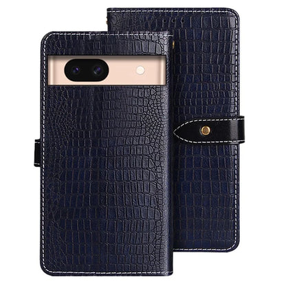 IDEWEI For Google Pixel 8a Case PU Leather Anti Drop Crocodile Texture Flip Wallet Phone Cover