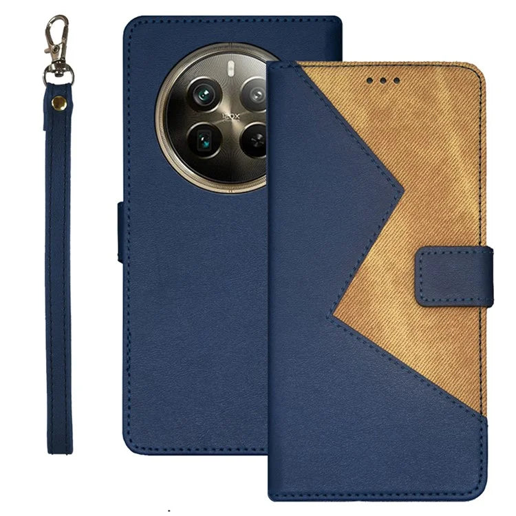 IDEWEI For Realme 12 Pro 5G / 12 Pro+ 5G Case Splicing Color Card Holder PU Leather Stand Phone Cover