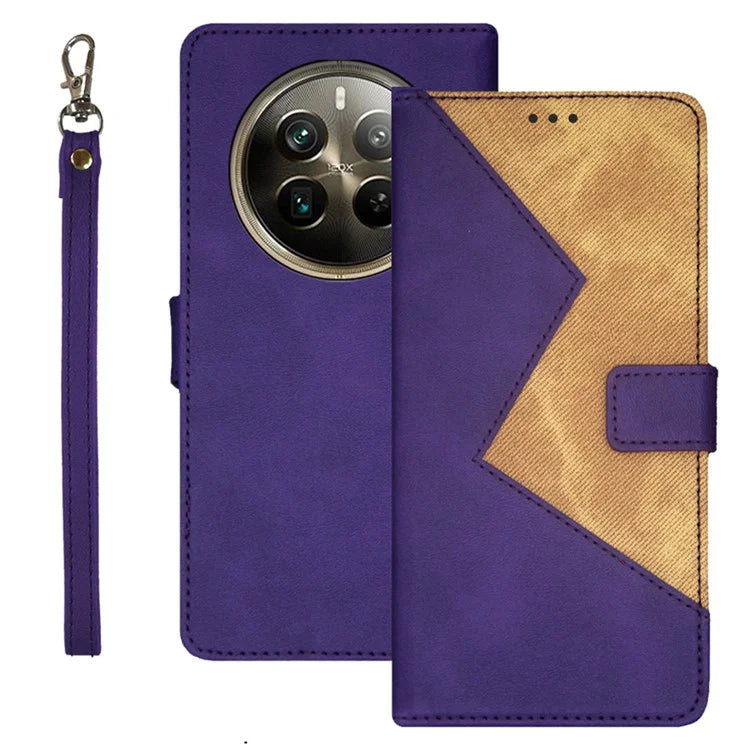 IDEWEI For Realme 12 Pro 5G / 12 Pro+ 5G Case Splicing Color Card Holder PU Leather Stand Phone Cover