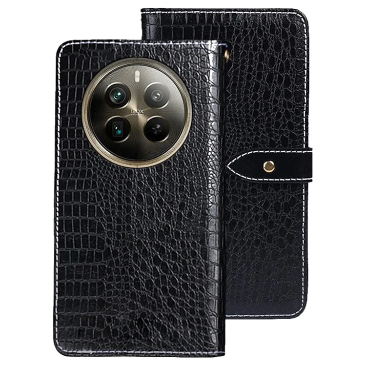 IDEWEI For Realme 12 Pro 5G / 12 Pro+ 5G Case Crocodile Texture PU Leather Flip Wallet Phone Cover