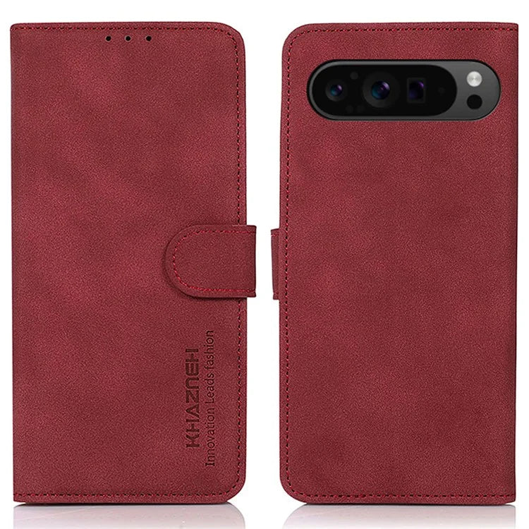 KHAZNEH For Google Pixel 9 Pro XL Phone Case Folding Stand Cover Leather Wallet Shell