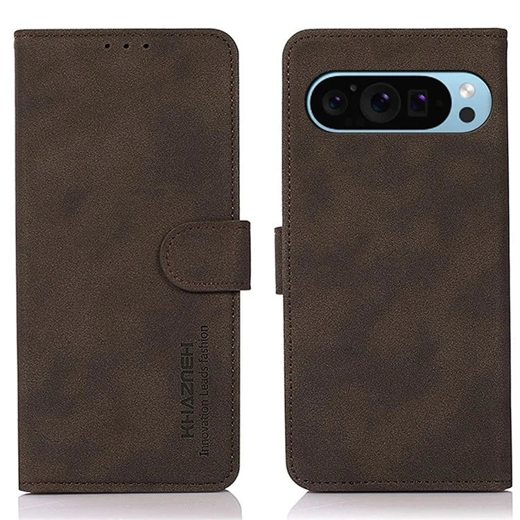 KHAZNEH For Google Pixel 9 / Pixel 9 Pro Shockproof PU Leather Phone Case Wallet Stand Cover
