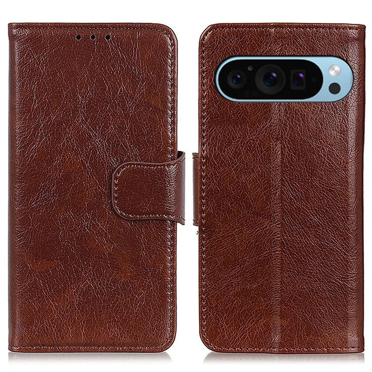 For Google Pixel 9 / Pixel 9 Pro Phone Case Wallet Stand Split Leather Nappa Texture Shockproof Cover