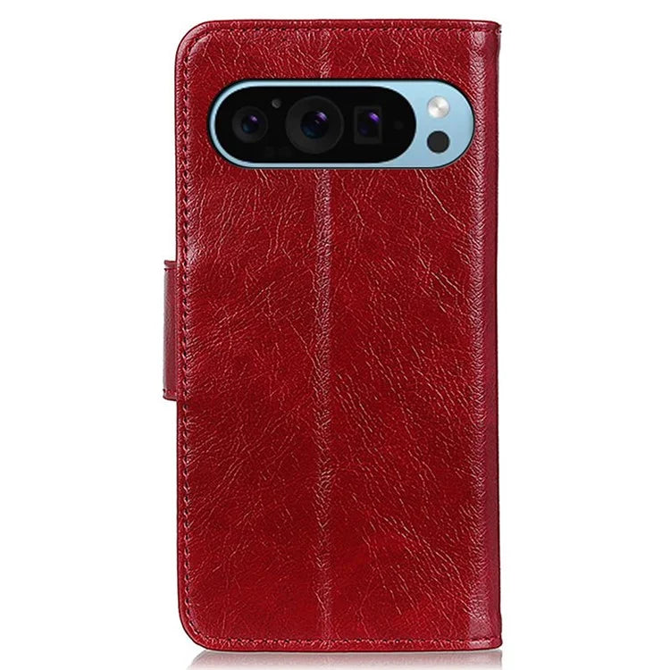For Google Pixel 9 / Pixel 9 Pro Phone Case Wallet Stand Split Leather Nappa Texture Shockproof Cover