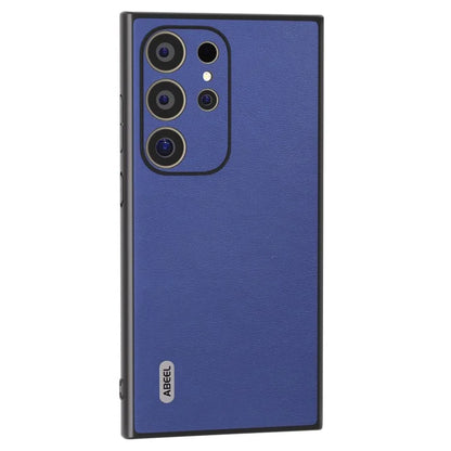 ABEEL For Samsung Galaxy S24 Ultra Case Textured Leather Coated PC+TPU Hybrid Slim Cover