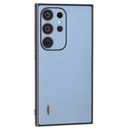 ABEEL For Samsung Galaxy S24 Ultra Case Textured Leather Coated PC+TPU Hybrid Slim Cover