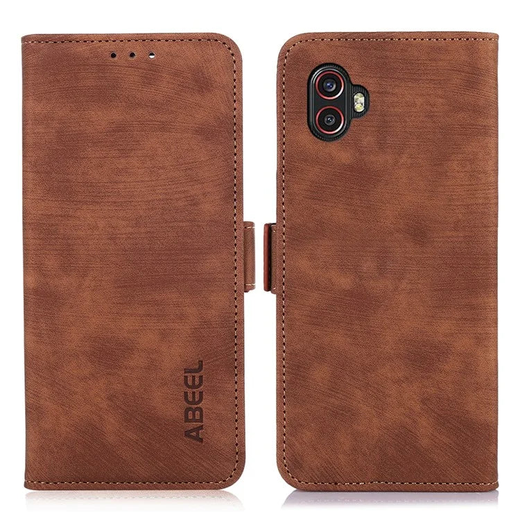 ABEEL For Samsung Galaxy Xcover6 Pro 5G Protective Cover Phone Case Retro PU Leather Wallet