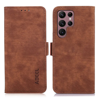 ABEEL For Samsung Galaxy S21 Ultra 5G Retro Phone Stand Case PU Leather Protective Cover