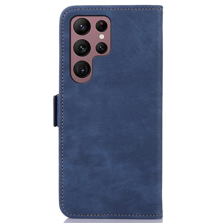 ABEEL For Samsung Galaxy S21 Ultra 5G Retro Phone Stand Case PU Leather Protective Cover
