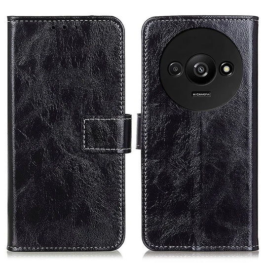 For Xiaomi Redmi A3 / Poco C61 4G PU Leather Case Cell Phone Back Cover Retro Phone Shell