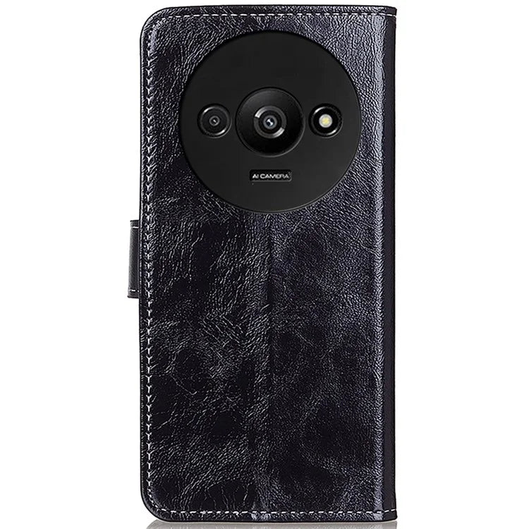 For Xiaomi Redmi A3 / Poco C61 4G PU Leather Case Cell Phone Back Cover Retro Phone Shell