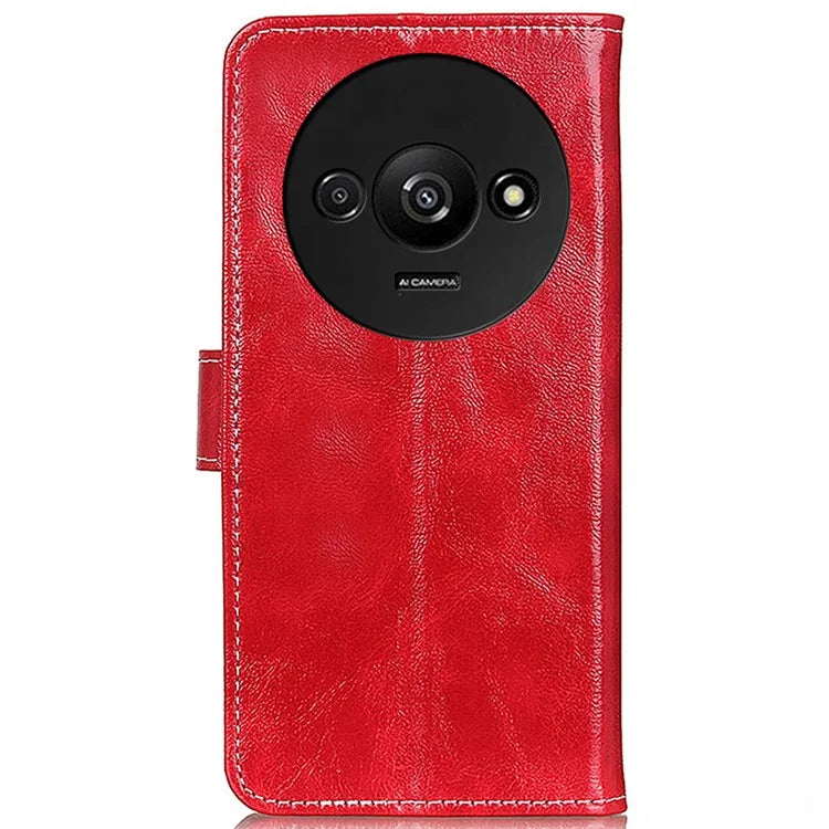 For Xiaomi Redmi A3 / Poco C61 4G PU Leather Case Cell Phone Back Cover Retro Phone Shell