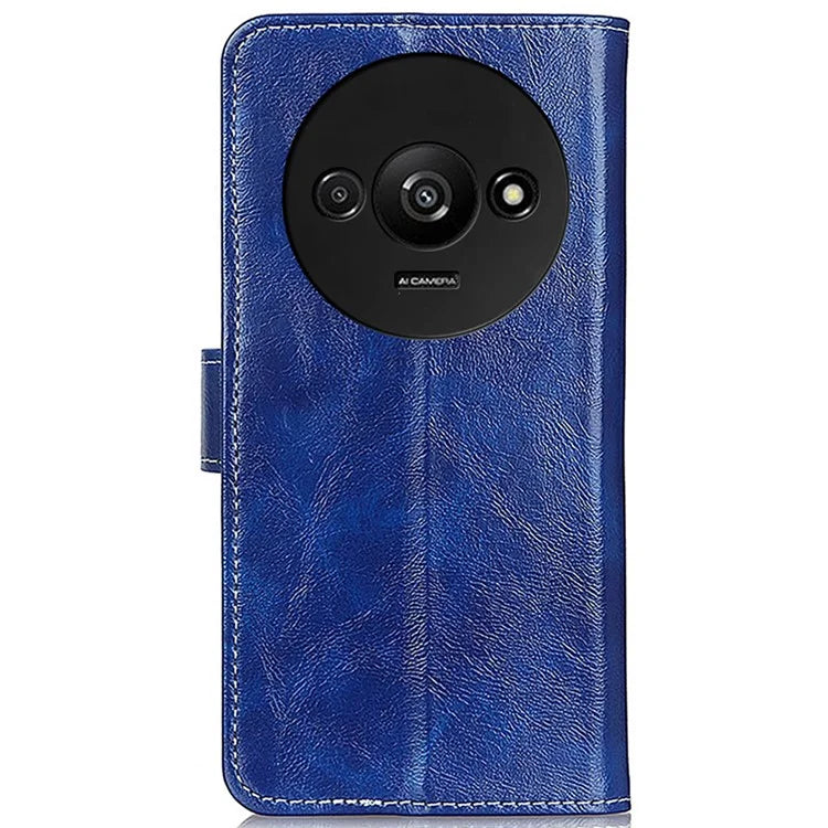 For Xiaomi Redmi A3 / Poco C61 4G PU Leather Case Cell Phone Back Cover Retro Phone Shell